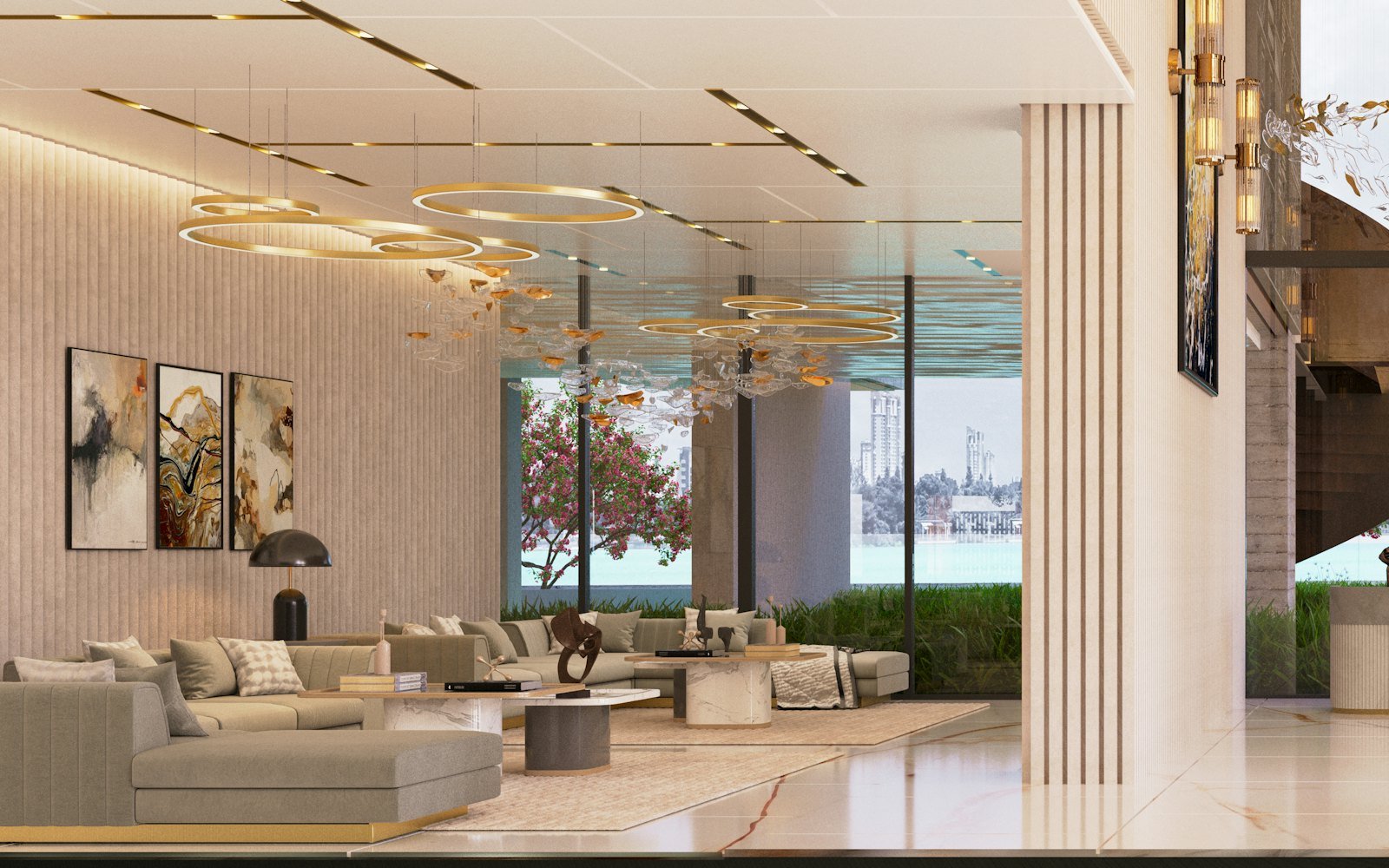 Clean, well-presented apartment building lobby